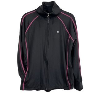 RBX Performance Black with Neon Pink Mock Neck‎ Athletic Zip Up Women’s XL